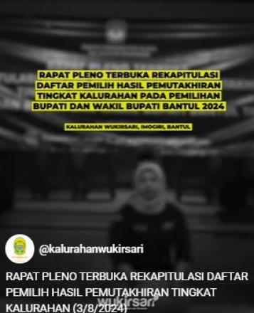 RAPAT PLENO TERBUKA REKAPITULASI DAFTAR PEMILIH HASIL PEMUTAKHIRAN TINGKAT KALURAHAN (3/8/2024)