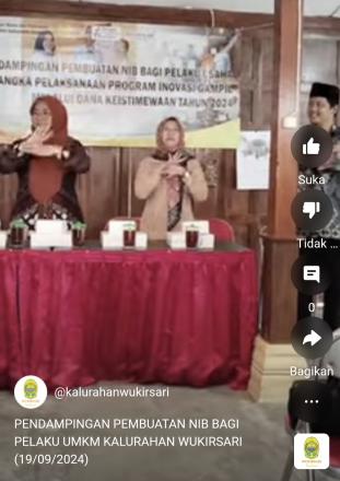 PENDAMPINGAN PEMBUATAN NIB BAGI PELAKU UMKM KALURAHAN WUKIRSARI (19/09/2024)