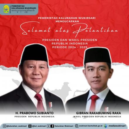 Selamat atas pelantikan Presiden dan Wakil Presiden RI terpilih Periode 2024-2029. 