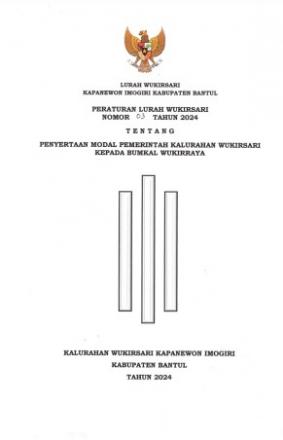 Perkal No 3 Th 2024 Tentang Penyertaan Modal BumKal Wukiraya