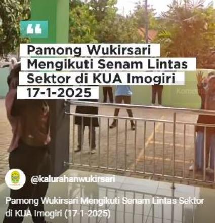 Pamong Wukirsari Mengikuti Senam Lintas Sektor di KUA Imogiri (17-1-2025)