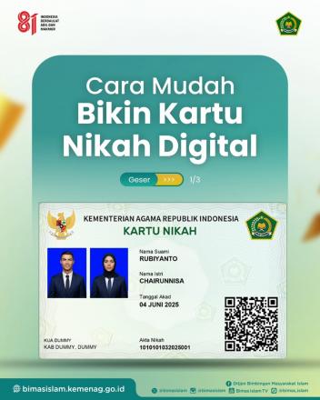 Repot bawa buku nikah ke mana-mana? Solusinya Kartu Nikah Digital